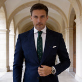 Dark Green with Red Flame Necktie