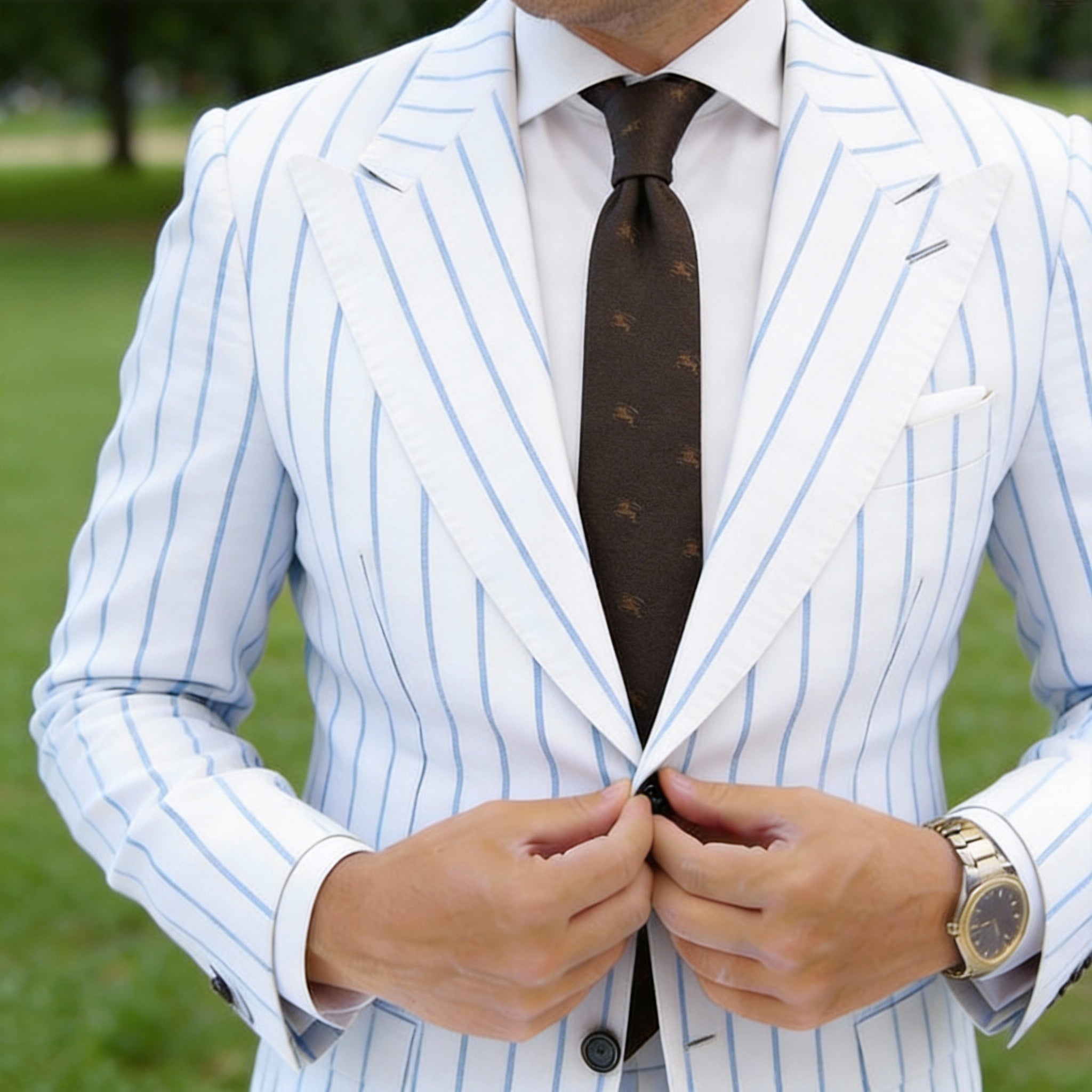 Black Necktie With Gold Small Motifs