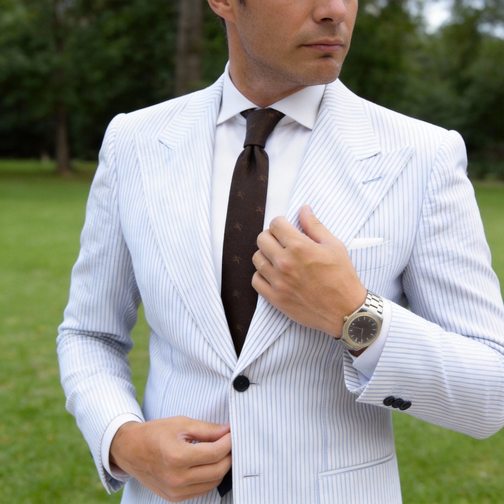 Black Necktie With Gold Small Motifs