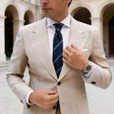 Dark Blue with Blue-White Striped Necktie