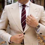Burgundy White Plaid Necktie