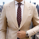 Burgundy With Blue Gold Circle Necktie