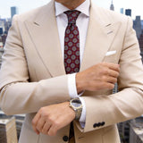 Burgundy With Blue Gold Circle Necktie