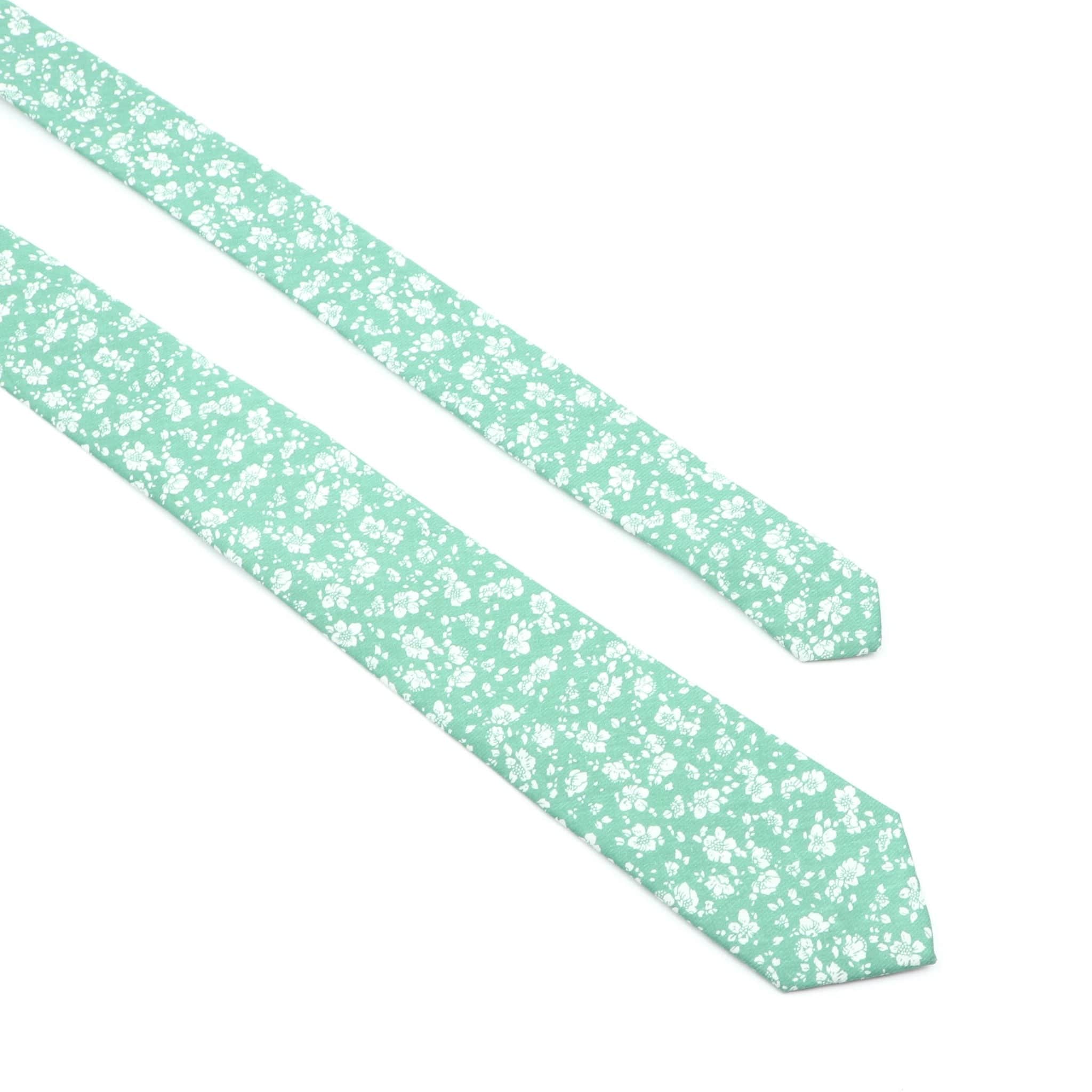 ZONFAZ Cotton Floral Ties For Men Women Skinny Flower Necktie