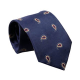 Navy Blue Red Paisley Necktie