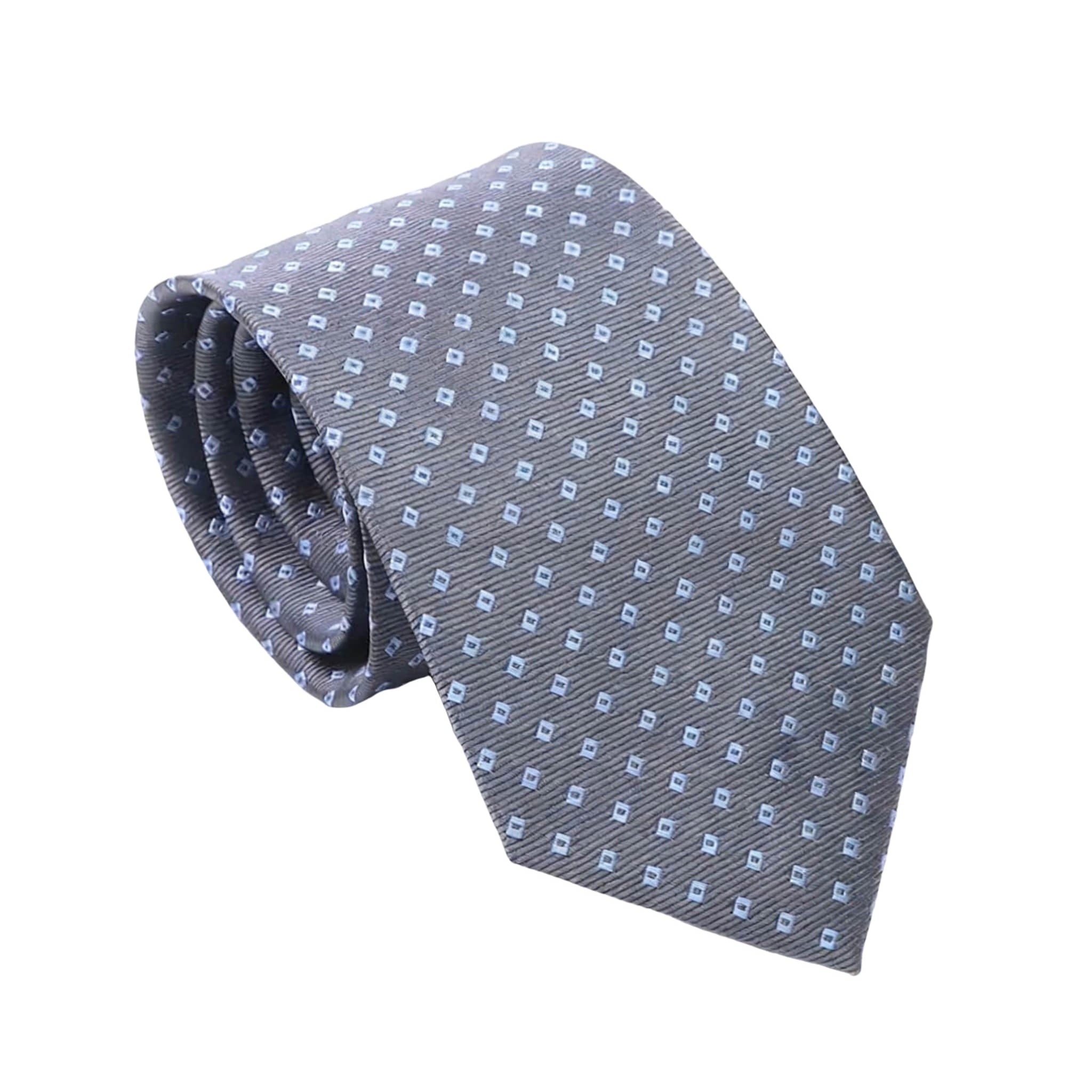 Gray Blue Geometric Necktie