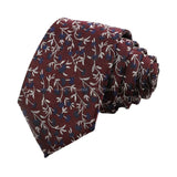 Burgundy Blue Floral Necktie