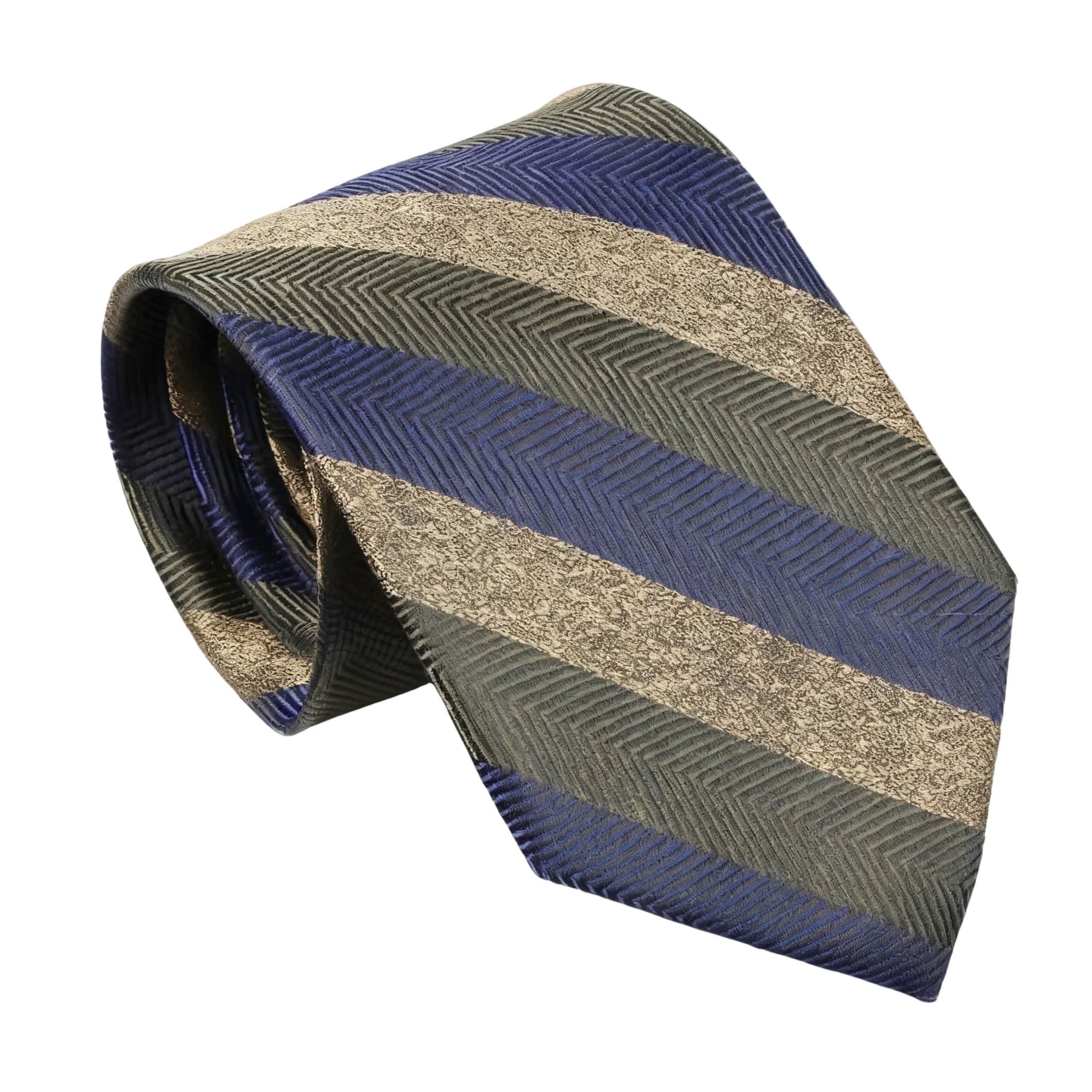 Dark Green Gold Geometric Necktie