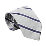 Gray Navy Striped Necktie