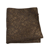 Brown Gold Paisley Pocket Square