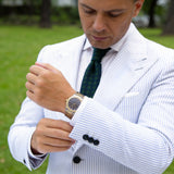 Dark Blue With Green Dot Knitted Necktie