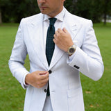 Dark Blue With Green Dot Knitted Necktie