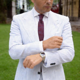 Navy With Red Abstract Necktie