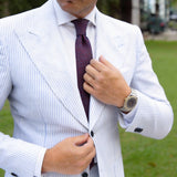 Navy With Red Abstract Necktie