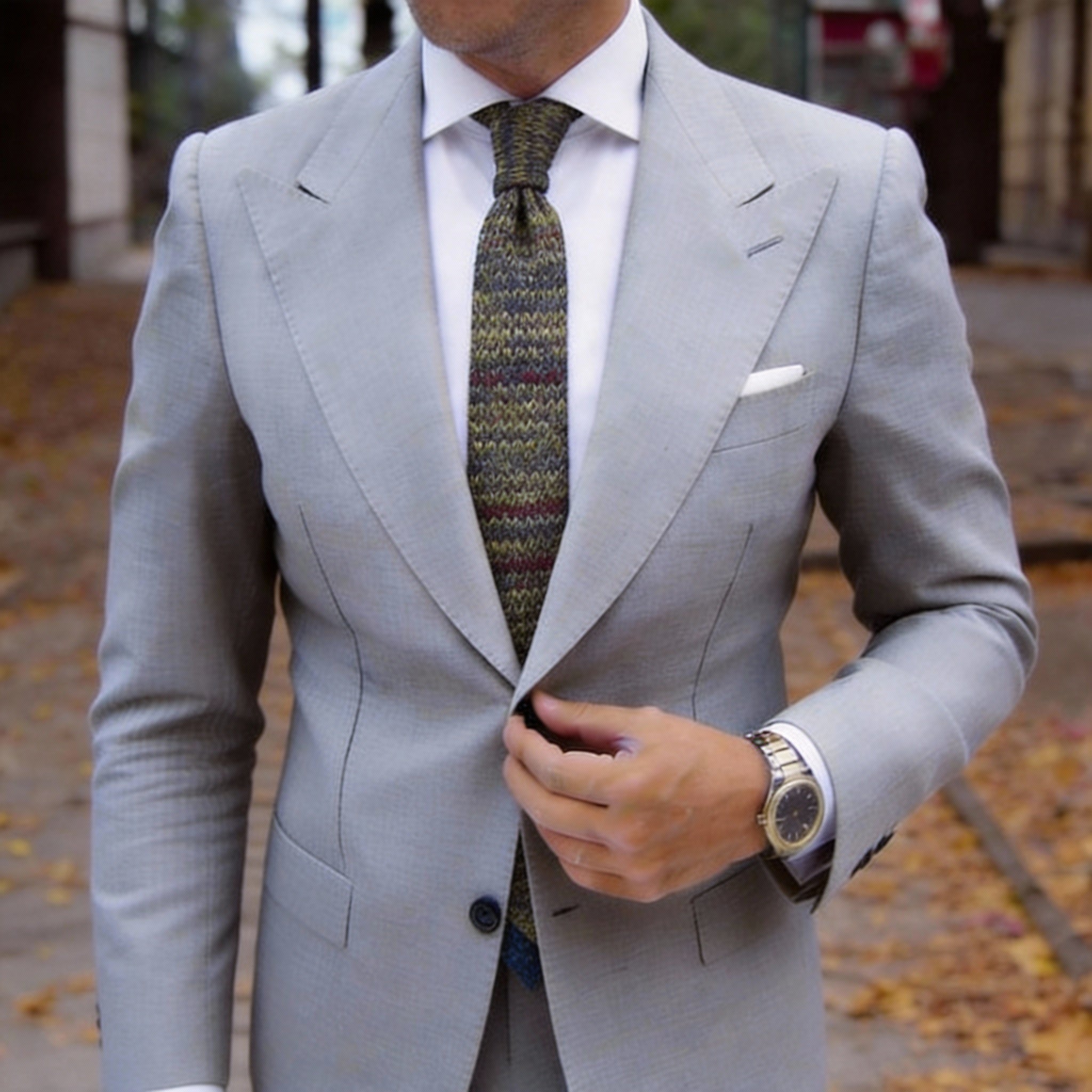 Olive Green With Multicolor Fleck Necktie