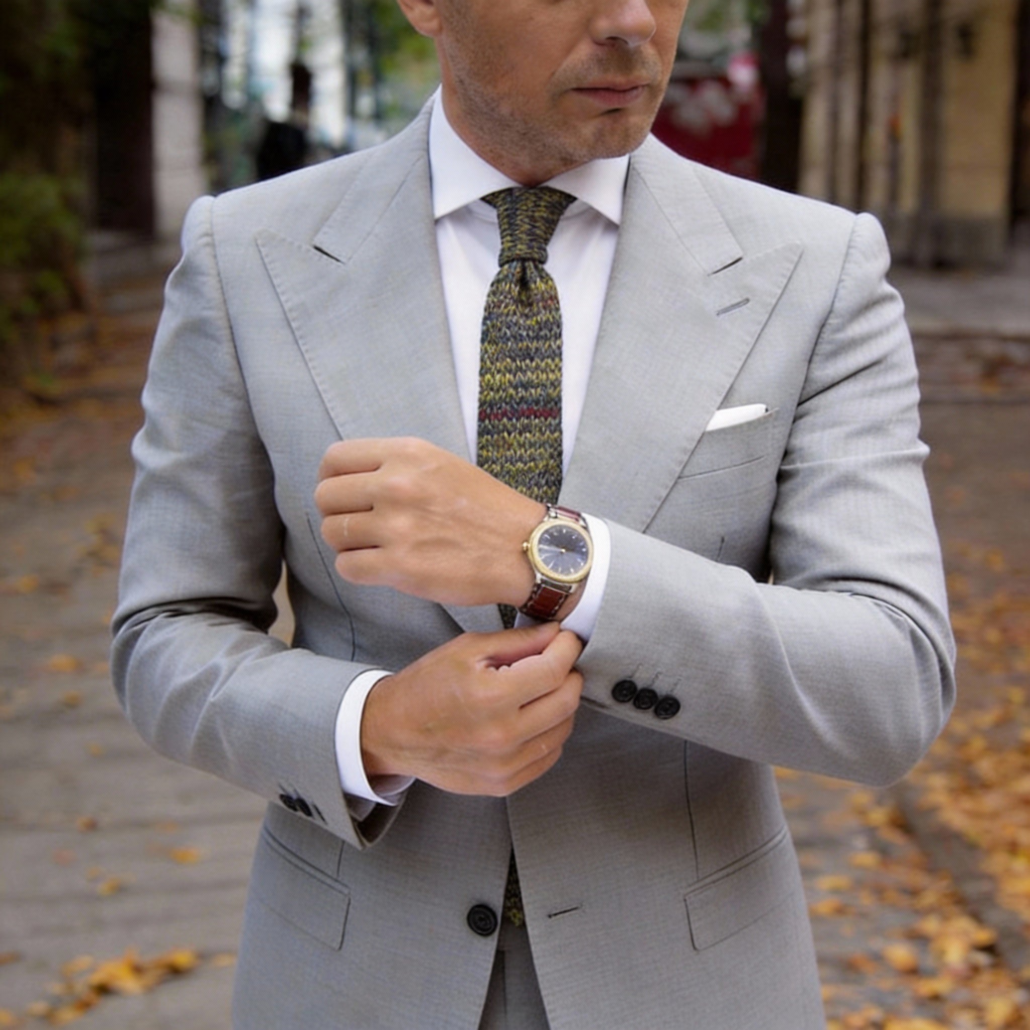 Olive Green With Multicolor Fleck Necktie