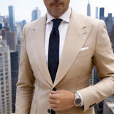 Dark Blue Necktie With Blue Dots