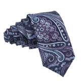 Plum Light Blue Paisley Necktie