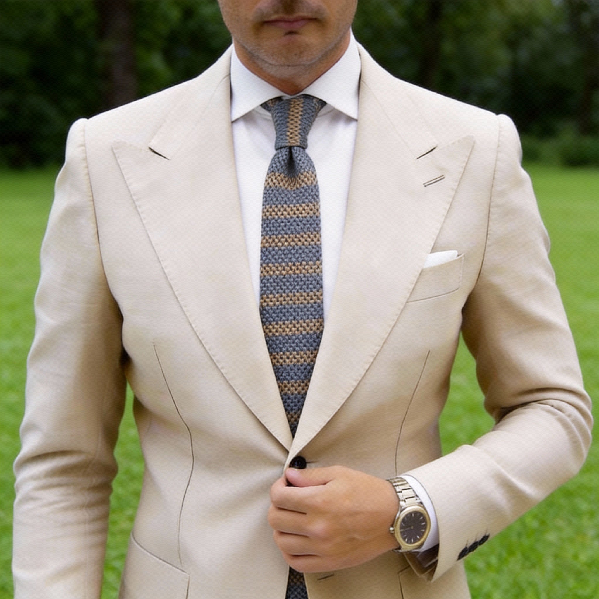 Gray With Brown Stripe Necktie