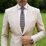 Gray With Brown Stripe Necktie