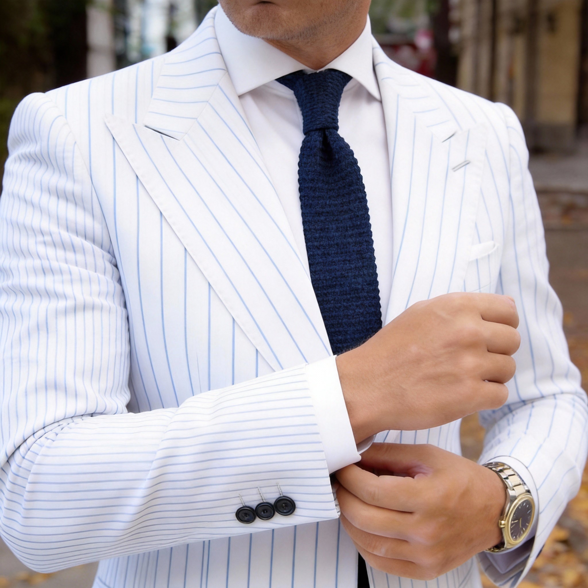 Dark Blue Knitted Necktie