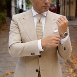 Beige Black Dotted Necktie