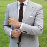 Brown With White Arrow Knitted Necktie