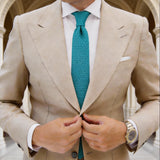 Teal With Teal Knitted Textured Necktie