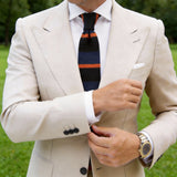 Black with Navy & Orange Stripes Necktie