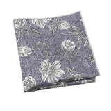 Gray Silver Floral Pocket Square