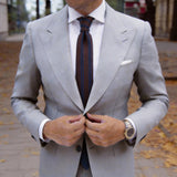 Brown with Dark Blue Vertical Stripes Necktie