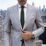 Black With Green Vertical Striped Necktie