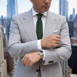 Black With Green Vertical Striped Necktie