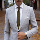 Black with Yellow Stripes Necktie