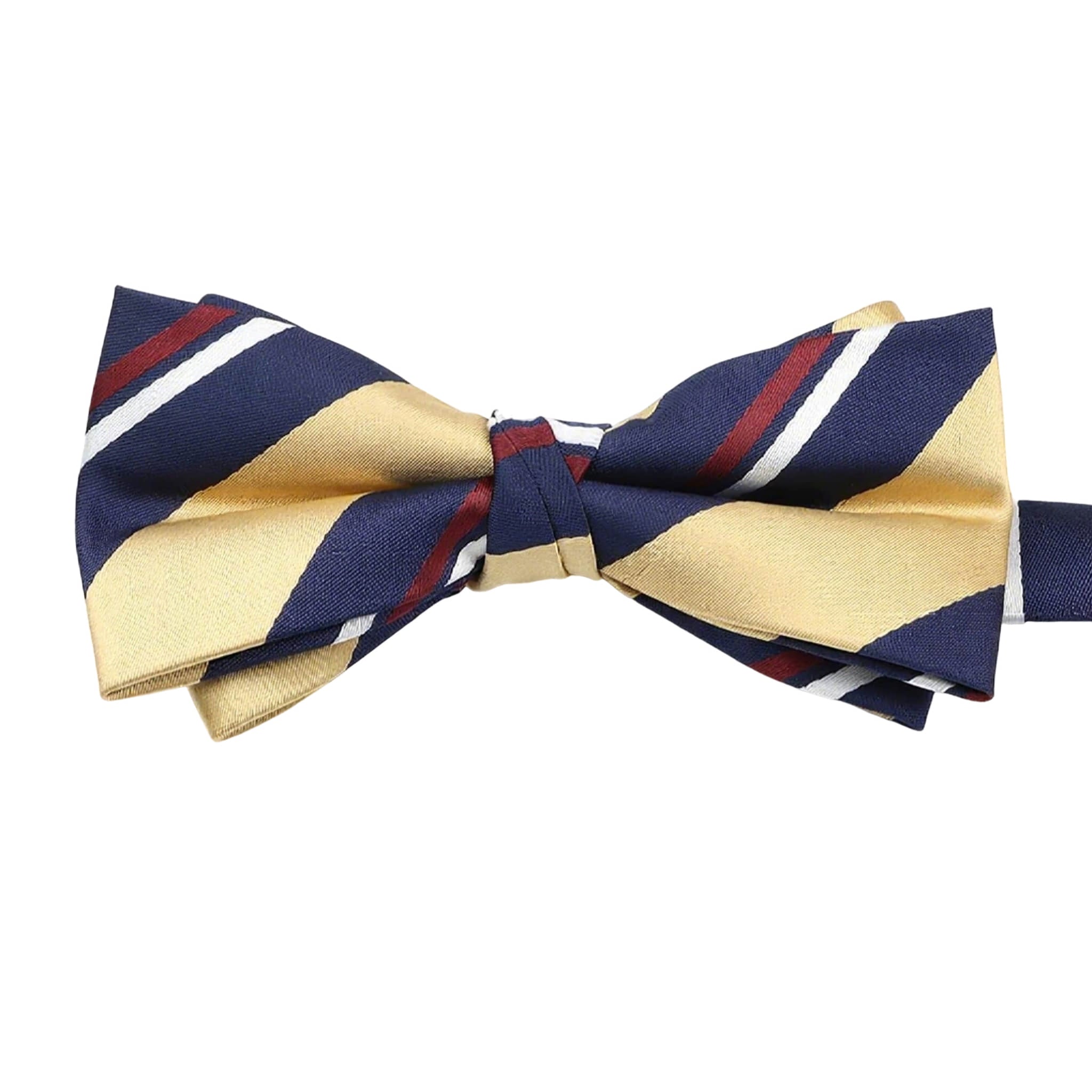 Navy Blue Gold Striped Bowtie