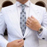 Gray with Black and Pink Cross Necktie