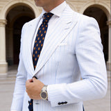 Navy Blue with Golden Yellow Artichoke Motifs Necktie