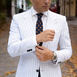 Navy Blue with Golden Yellow Artichoke Motifs Necktie