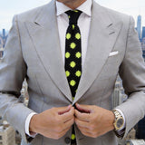 Slate Blue with Bright Blue Polka Dot Necktie