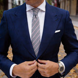 Gray with Pink Diagonal Stripes Necktie