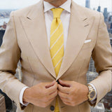 Yellow with White Diagonal Stripes Necktie