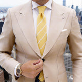 Yellow with White Diagonal Stripes Necktie