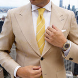 Yellow with White Diagonal Stripes Necktie