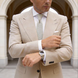 Cream With Black Dot Grid Necktie