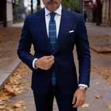 Blue with Green Stripes Necktie