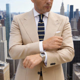 Navy Blue With Light Yellow Horizontal Stripes Necktie