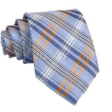 Light Blue Brown Plaid Necktie