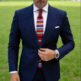 Red with Multicolor Stripes Necktie