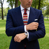 Red with Multicolor Stripes Necktie