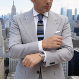 Blue Gray Striped Necktie